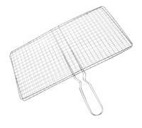 HEALEEP Panier Facile à Utiliser Pliable Argenté de Barbecue en Acier Inoxydable pour Crevettes et Fruits de Mer pour Barbecue en Plein Air et Grillades