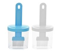 HEALEEP Pinceau à Huile Barbecue 2 Pièces Silicone Résine avec Récipient | Badigeonnage Sauce Beurre Marinade, Élasticité et Tenue, pour Rôtir Pâtisseries et Grillades Couleur Aléatoire