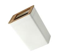 HEALEEP Poubelle Petite Design Minimaliste et Portable Plastique Solide avec Couvercle en Bois pour Chambre et Salon