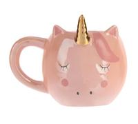 HEALEEP Tasse à Eau Fonction de Stockage D'eau Rose Licorne en Céramique Mug Isotherme Élégant Présent et Design Attrayant pour Bureau et Maison