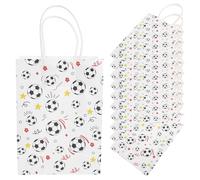 Healeved 12 Pièces Paquet Présent en Papier Réutilisable avec Imprimé Football, Look Sportif et Poignées Solides pour Événement Football, pour Adultes et Garçon et Filles