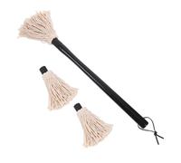 Healeved 1ensemble Brosse à Barbecue avec Manche Bois et Têtes de Rechange Balai à Badigeonner Huile pour Grillades Marinade et Cuisson Extérieure Polyvalente Style Plusieurs Styles