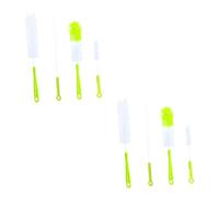 Healeved 2 Ensembles 4 Pièces Brosse De Nettoyage Brosse à Bouteille De Vin Pour Tasses Brosse à Tasse Lave-bouteille Pour Lave-vaisselle Biberon Goupillon Nylon Green