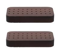 Healeved 2 Pièces Boîte de Rangement en Bois pour Outils de Manucure 30 Emplacements, Support Porte-embouts pour Perceuse à Ongles, Design Élégant Noyer pour Bureau et Salon