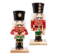 Healeved 2 Pièces Bougeoir de Noël en Résine Style Européen Casse-noisette Élégant et Rustique, Centre de Table pour Décoration de Restaurant, Prévention des Gouttes de Cire Facile