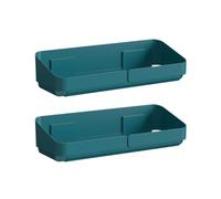 Healeved 2 Pièces Étagère Murale Bleu de Salle de Bain en Plastique | Rangement pour Cabinet, Trous de Drainage, Installation Cuisine, Tri des Objets, Capacité Pratique