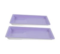 Healeved 2 Pièces Plateau sur Acier Manucure Outils pour Inoxydable en de Épais, Support Minimaliste Rectangulaire pour Organiser Accessoires Nail Art Table Décor