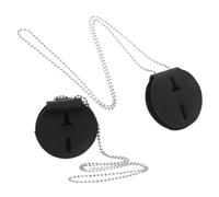 Healeved 2 Pièces Porte-badge à Clip Ceinture en Cuir Noir avec Alliage D'aluminium, Résistant à L'usure, Design Moderne, pour Travail et Activités Extérieures