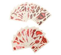 Healeved 20 Feuilles Tatouages Temporaires Halloween Cicatrices Imperméables Faciles à Poser Retirer pour Maquillage Costume Jour des Morts