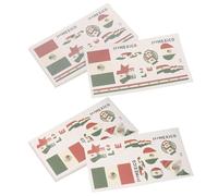 Healeved 20 Tatouages Temporaires Drapeau Mexicain Imperméables pour Visage et Corps, Autocollants Mini Drapeaux du Mexique, Kit Fête de L’indépendance et Matchs de Football, pour
