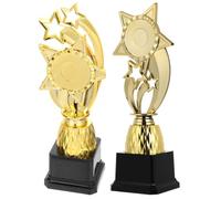 Healeved 2pcs Trophée de Compétition en Plastique Or D'étoile Pentagramme, Design Délicat et Résistant, pour Cérémonie et Récompense Garçon et Filles