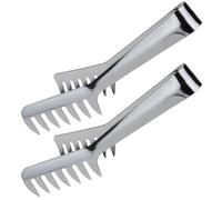 Healeved 2pièces Pinces à Pâtes Acier Inoxydable Pinces Alimentaires Robustes avec Dents Ustensiles de Cuisine Polyvalents pour Spaghettis Salades et Viandes Maniabilité Confortable