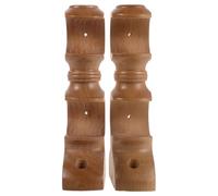 Healeved 2pièces Supports de Tringle à Rideau Bois Double Robuste Fixation Murale Ajustable pour Tringles Base Romaine Élégante pour Voilages et Rideaux Épais Cuisine et Chambre Lot