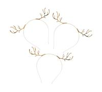 Healeved 3pièces Serre-tête De Noël Cerf Bandeau Cerf Pour Cheveux Accessoire De Fêtes Coiffe Renne Pour Célébrations