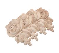 Healeved 4 Pièces Appliques Murales en Bois Sculpté Style Européen Beige, Décorations Vintage pour Meubles et Portes, Compatibles et Décoratives pour Études et Intérieur