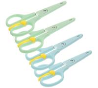 Healeved 4 Pièces Ciseaux de Sécurité Design Ergonomique pour Garçon et Filles Antidérapants en Acier Inoxydable pour Activités Scolaires et Loisirs Créatifs à Domicile