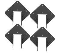 Healeved 4 Pièces Équerres pour Bois Supports de Pergola pour Poteaux en Bois en Fer Noir Kit de Canopée de Plafond Stabilité Renforcée et Gazebos