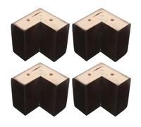 Healeved 4 Pièces Pied de Meuble en Bois Massif L de 9,5 Cm pour Canapé et Table Basse, Structure à Tenon et Mortaise, Style Scandinave Naturel Marron