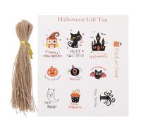 Healeved 50 Ensembles Pendentif de Festival Halloween Décoratif et Pratique en Carton pour Pochettes Présents, Étiquette à Suspendre Design Classique Effrayant pour Décoration Intérieure et