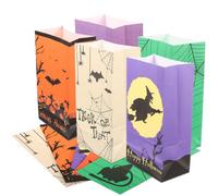 Healeved 50 Pièces Paquet à Friandises Halloween en Papier Kraft, Sachets pour Bonbons et Petits Snacks, Présent pour Fête et Fête D'halloween Plusieurs styles