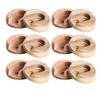 Healeved 6 Paires Supports de Tringle à Vêtements en Bois, Supports de Penderie Amovibles et Anti-Chute, Fixation Murale Robuste pour Dressing et Rideaux