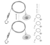 Healeved 6 Pièces Fil Suspendre en Acier Inoxydable Argenté, Design Multifonctionnel et Installation Facile, pour Suspendre Lampes, Tableaux et Décorations Murales Modernes