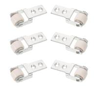 Healeved 6 Pièces Roulette Guide pour Meubles Glissière en Nylon Galvanisé Argenté, Compatibilité, Résistante à l'usure, pour Salons et Salles à Manger