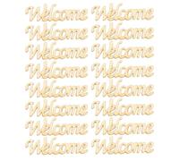 Healeved 60 Pièces Décoration Murale en Bois Welcome à Peindre pour | Bois Beige Ajouré, Facile à Suspendre, Forme Mot Anglais, pour Créations Décoratives et Loisirs Créatifs