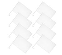 Healeved 8 Drapeaux de Voiture Vierges à Clip pour Vitre de Voiture, Blancs, Polyester et Plastique, Lot de 8, Canvas Vierge, Résistants au Vent, pour Décoration de Véhicule et Activités