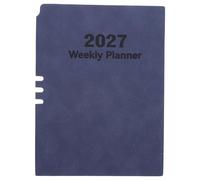 Healeved Agenda scolaire daté 2027 : Cahier A5 avec espace pour notes - Planning mensuel et hebdomadaire - Agenda annuel en anglais, bleu foncé