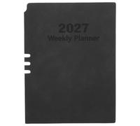 Healeved Agenda scolaire daté 2027 : Cahier A5 avec espace pour notes - Planning mensuel et hebdomadaire - Agenda annuel en anglais, carnet de notes pour le travail et le bureau, noir