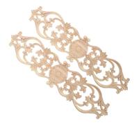 Healeved Applique en Bois Sculpté pour Décoration de Porte Intérieure et Meubles, 2 Pièces, Finition Beige Élégante Artisanat Délicat pour Décoration Maison Classique