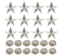 Healeved Badges Étoiles Décoratives Broches Étoiles à Cinq Branches Décoratives 12pcs Accessoires de Costume Classiques en Alliage de Zinc Argenté pour Fête et Événement