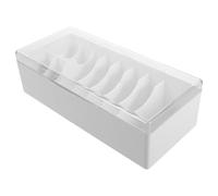 Healeved Boîte de Rangement Acrylique Blanche Grosse Capacité, Compartiments Séparés et Poignée Couvercle Rabattable pour Extensions de Cils et Cotons, Usage Mobile ou Chariot