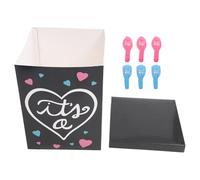 Healeved Boîte en Carton pour Gender Reveal Ballons en Papier et Plastique, Décoration pour Shower et Fête Prénatale, 1 Set Complet
