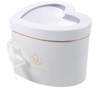 Healeved Boîte Présent Forme Cœur Blanche en Papier et Polyester, Résistante à L'usure, pour Emballage de Bonbons et Fleurs Naturelles à Domicile ou Anniversaire