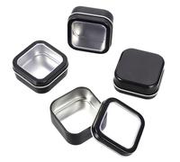 Healeved Boîtes Carrées avec Fenêtre et Rangement Polyvalent Lot de 16 Boîte à Bougie Vide Noire, la Poussière pour Bijoux et Bougies