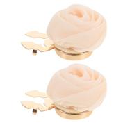 Healeved Boutons de Manchette Fleur Rose 3d en Tissu et Métal Légers et Confortables pour Femmes, 2 Pièces, Accessoires Élégants pour Chemises et Événements Décontractés