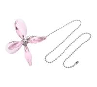 Healeved Chaînette de Commande Cristal Rose Fleur Chaînette Décorative Suspendue, Effet Capteur de Soleil, pour Ventilateur de Plafond, Jardin et Balcon