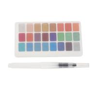 Healeved Coffret de peinture aquarelle : 24 couleurs, peintures et stylos aquarelle aux reflets métalliques pour acrylique, gouache et crayons.
