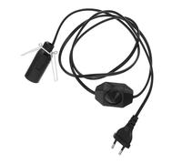 Healeved Cordon D'alimentation Noir avec Variateur et Douille E12 en Abs et Cuivre, Installation Simple pour Lampes à Sel et Ampoules, pour Bureaux et Maisons