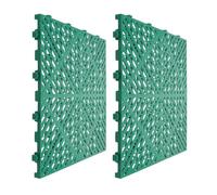 Healeved Dalles de Sol en Plastique Vert 2pcs pour Garage et Atelier, Grilles de Plancher Emboîtables Antidérapantes, Entretien Facile pour Voiture