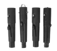 Healeved Embouts Filetés Coniques en Plastique Noir pour Perche Télescopique de Balai, Lot de 4 Pièces avec Clip Ressort, Adaptés pour Nettoyage Domestique