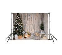 Healeved Fond Photo de Noël Demi Sapin Mural sans Plis en Toile Picturale 90x150 Cm pour Décor de Photographie Festive