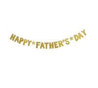 Healeved Guirlande de Fanions en Papier Doré pour Présents Fête des Pères Décoration Suspendue Élégante pour Fête des Pères et Anniversaire Accessoire Couleur Aléatoire