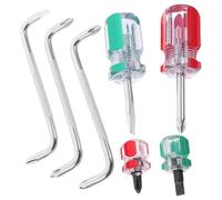 Healeved Jeu de Tournevis Plat Coudé en Acier Chrome-vanadium, Petit Tournevis Magnétique Portable, pour Espaces Étroits, 1 Set Pratique et Résistant