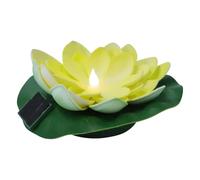 Healeved Lampe Solaire Extérieure Jaune en Plastique à Surface Lisse, Lampe Flottante Fleur pour Décoration de Maison et Offrande Spirituelle, Lumière Solaire Décorative