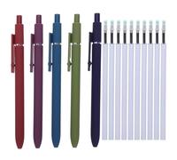 Healeved Lot de 1 stylo à encre 0,5 mm avec recharges - Cartouches de recharge à pointe fine et séchage rapide pour notes, agenda et journal - Écriture fluide, encre noire