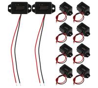 Healeved Lot de 10 avertisseurs sonores électroniques : Avertisseur sonore continu 12 V - Sirène d'alarme pour Motos, voiturettes de Golf et Autres véhicules.
