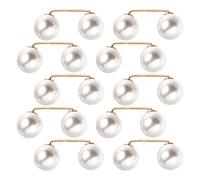 Healeved Lot de 10 Épingles à Ourlet en Perles Blanches, Pinces Réglables pour Jean, Accessoires sans Outils pour Ajustement Taille et Longueur, Compatibles Vêtements Féminins et